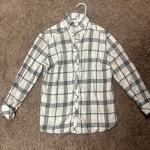 Classic White and Black Checkered Womens Shirt